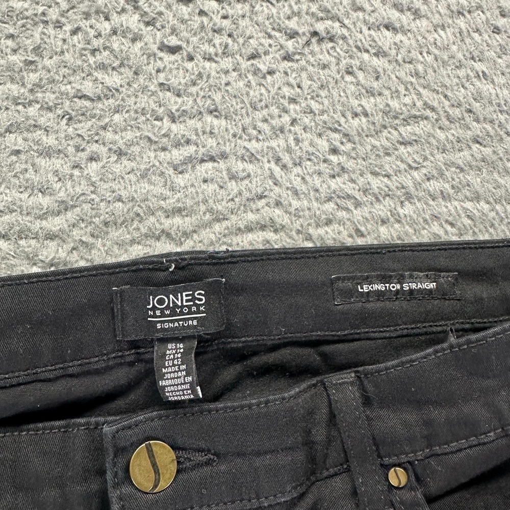 Jones New York Lexington Jeans Womens 14 Black Cotton Denim Straight Workwear - Picture 3 of 11